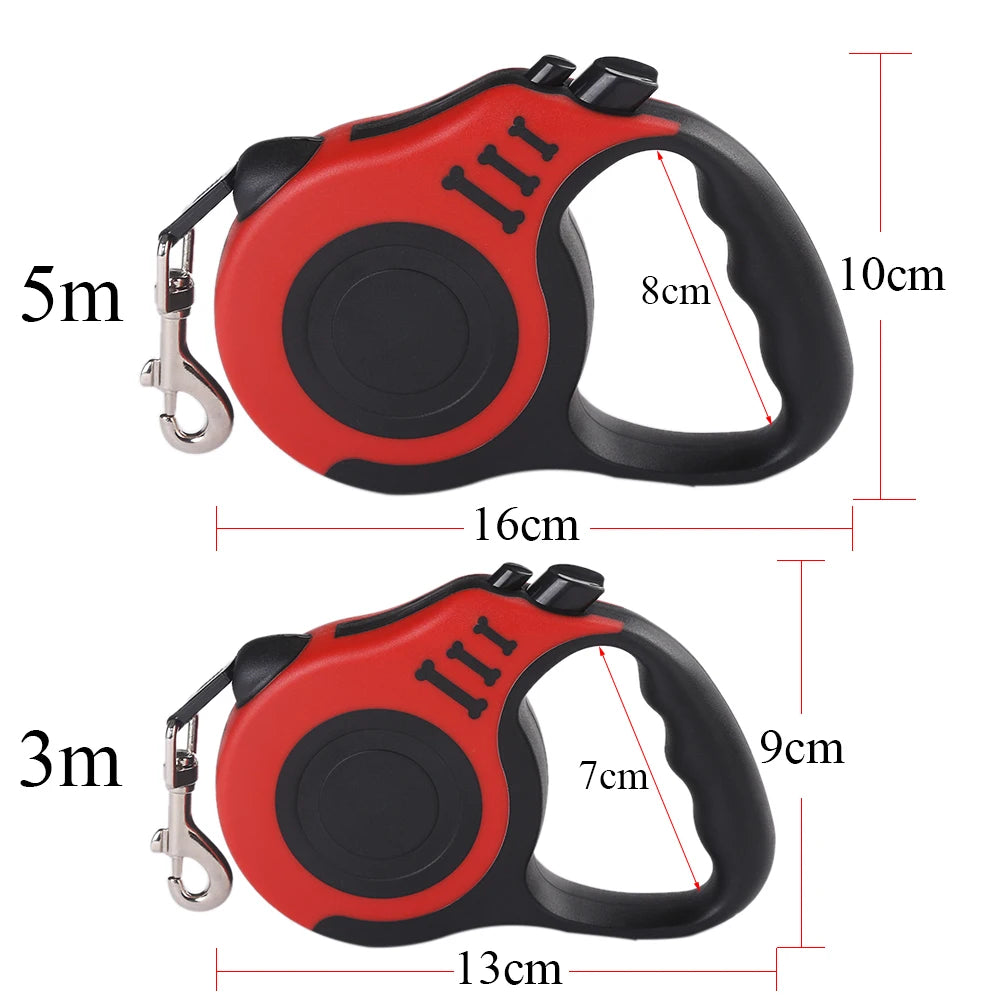 Retractable Dog Leash for Small Dogs & Cats – 3M/5M Nylon