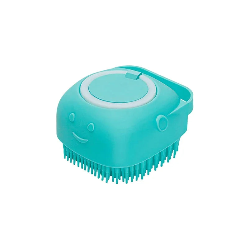 Silicone Pet Bath Brush – For Dogs & Cats with Shampoo Dispenser