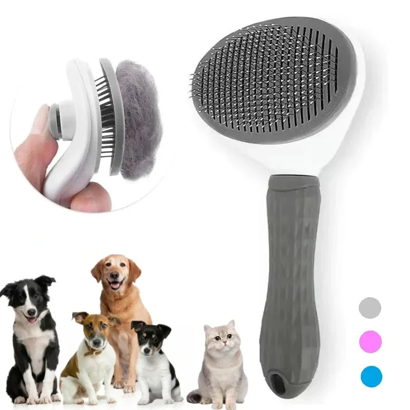 Self-Cleaning Pet Brush – Dog & Cat Hair Remover Comb