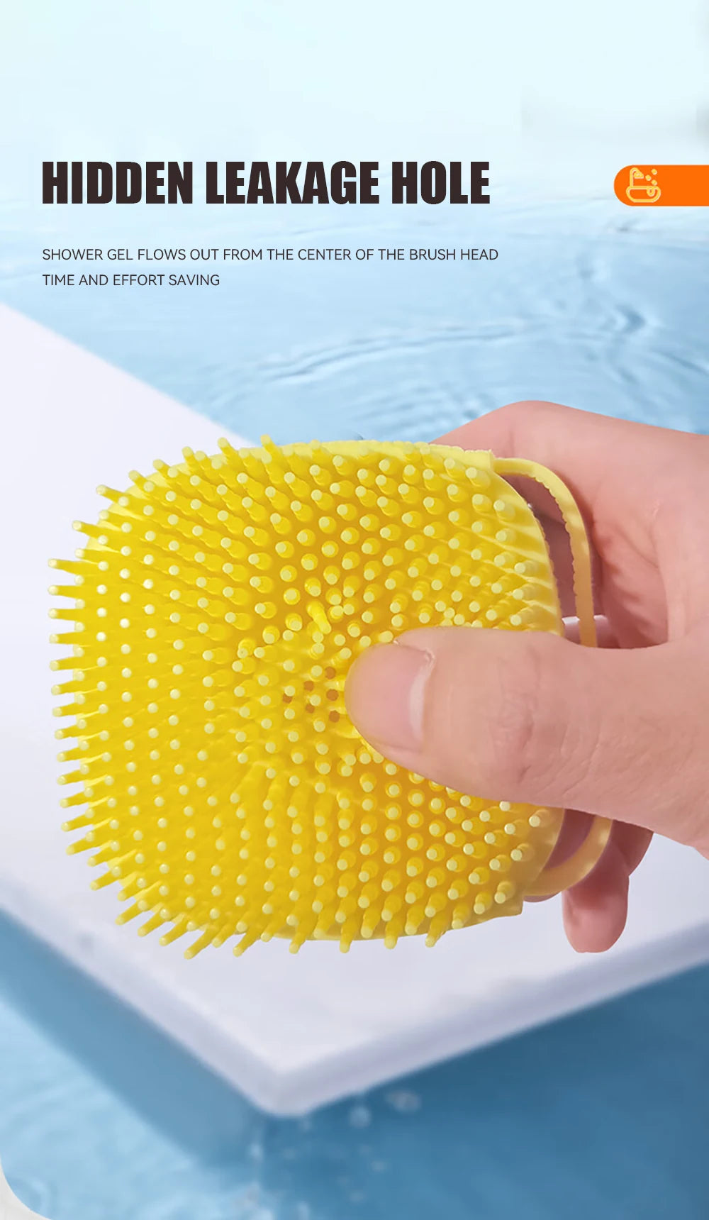 Silicone Pet Bath Brush – For Dogs & Cats with Shampoo Dispenser