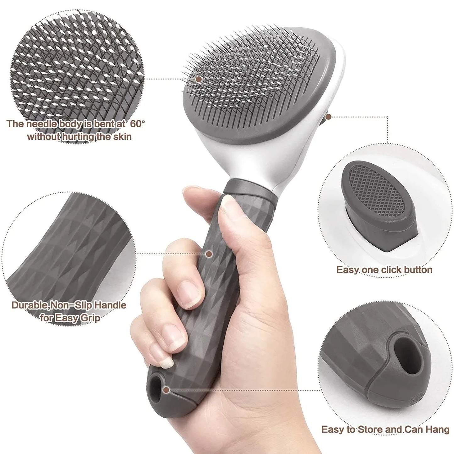 Self-Cleaning Pet Brush – Dog & Cat Hair Remover Comb