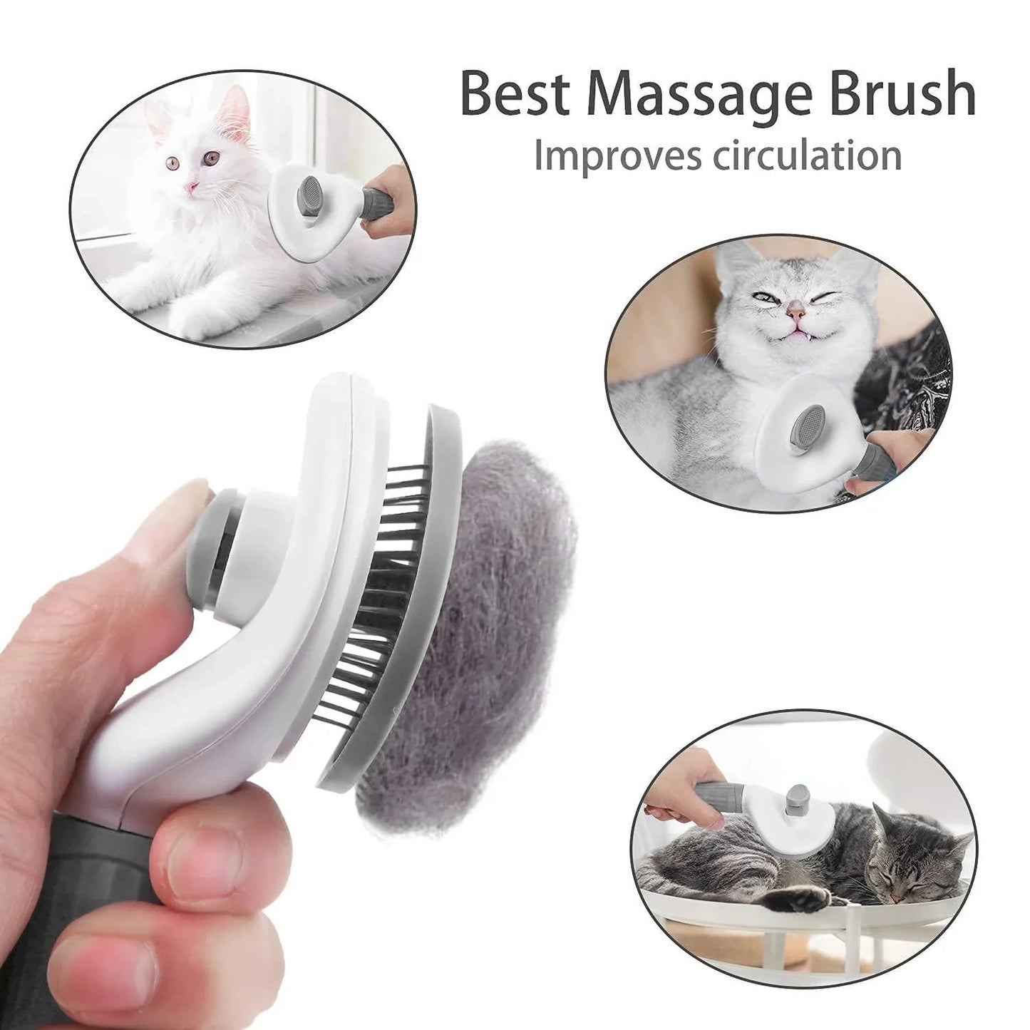 Self-Cleaning Pet Brush – Dog & Cat Hair Remover Comb