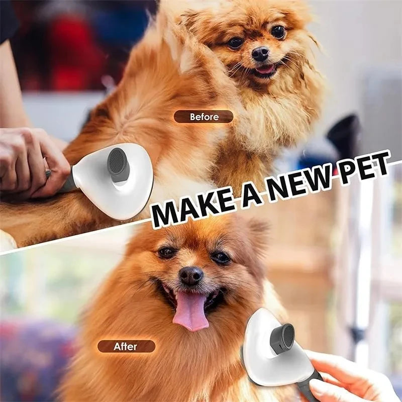 Self-Cleaning Pet Brush – Dog & Cat Hair Remover Comb
