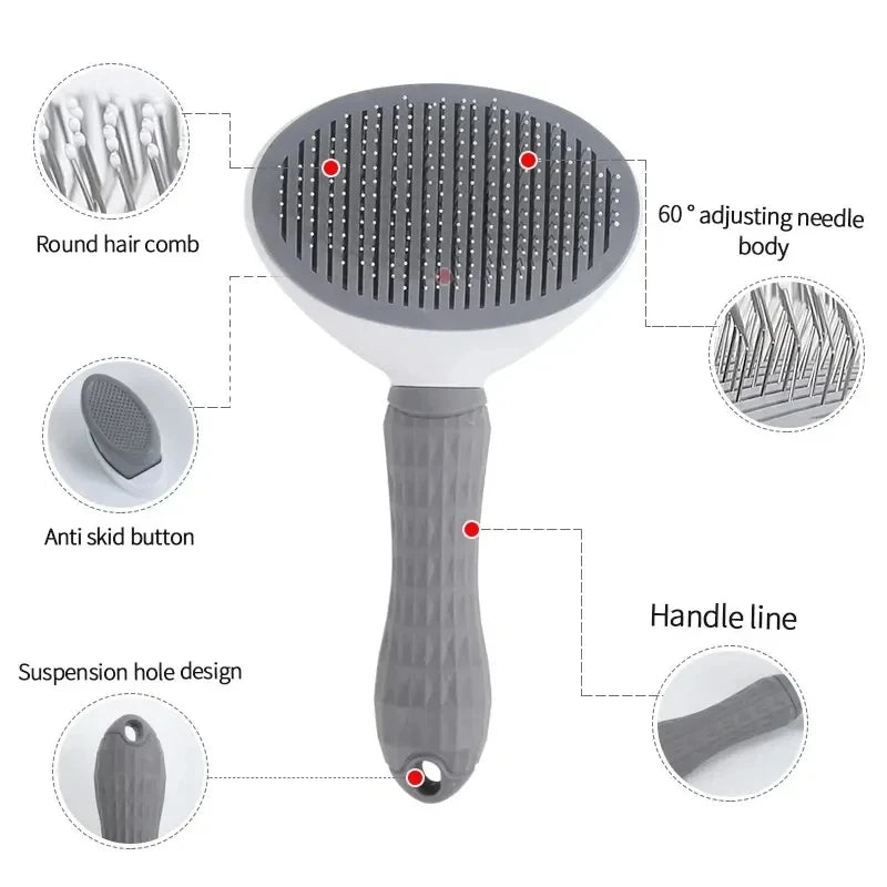 Self-Cleaning Pet Brush – Dog & Cat Hair Remover Comb